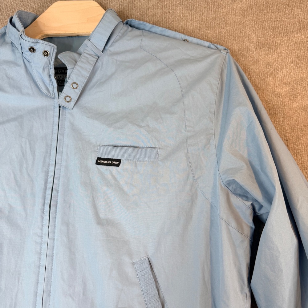 Members Only Iconic Racer Jacket Light Blue Vintage Style Mens Large RN28593